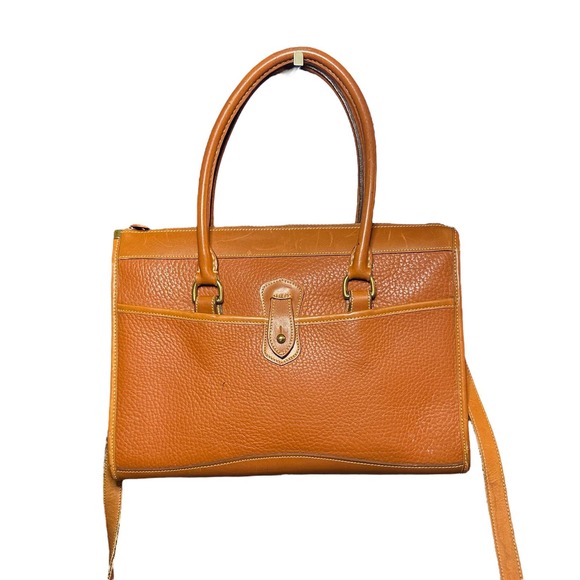 Vintage 90s Dooney & Bourke Color Block Pebbled Leather All Weather Duck Purse - Picture 3 of 12